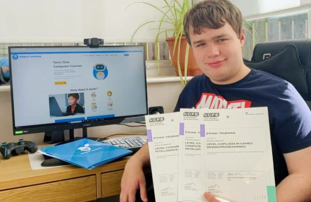 Student Ethan and his project work
